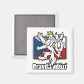 Flagge der Tschechischen Republik Magnet (Vorderseite/Rückseite)