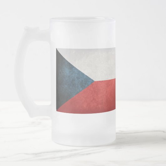 Flagge der Tschechischen Republik; Mattglas Bierglas (Links)