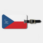 Flagge der Tschechischen Republik Mit Monogramm Gepäckanhänger (Vorderseite horizontal)