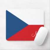 Flagge der Tschechischen Republik Mit Monogramm Mousepad (Mit Mouse)