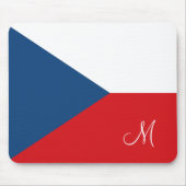 Flagge der Tschechischen Republik Mit Monogramm Mousepad (Vorne)