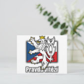 Flagge der Tschechischen Republik Postkarte (Stehend Vorderseite)