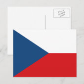 Flagge der Tschechischen Republik Postkarte (Vorne/Hinten)