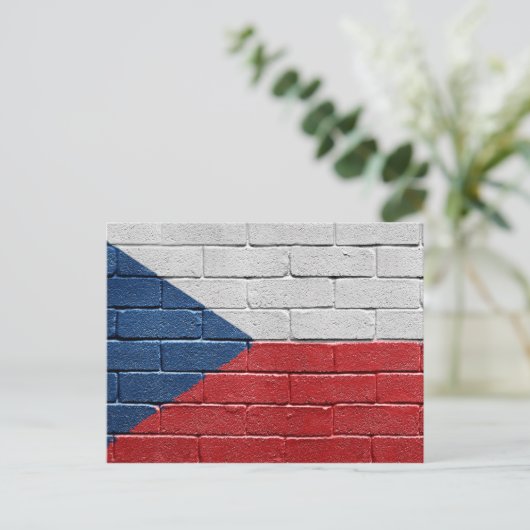 Flagge der Tschechischen Republik Postkarte (Stehend Vorderseite)