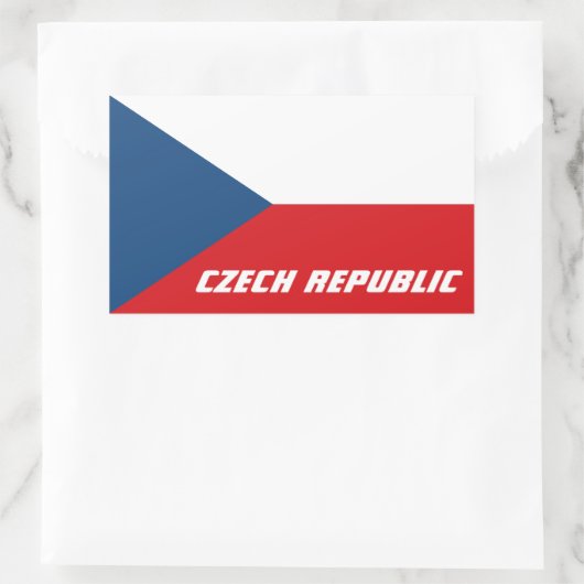 Flagge der Tschechischen Republik Rechteckiger Aufkleber (Tasche)