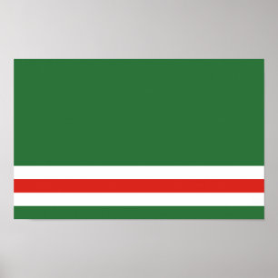 Flagge der Tschetschenischen Republik Itschkerien Poster
