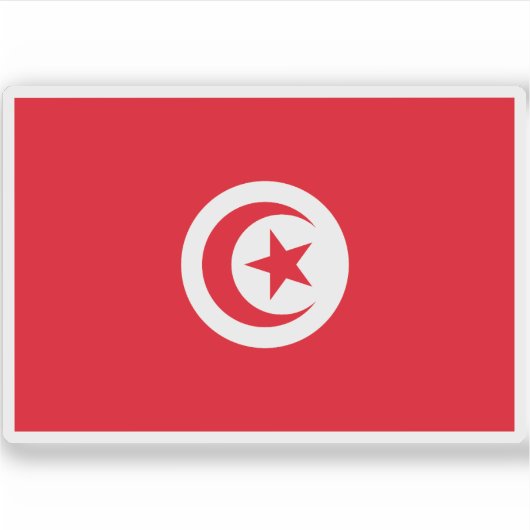 Flagge der Tunesischen Republik Aufkleber (Vorderseite)