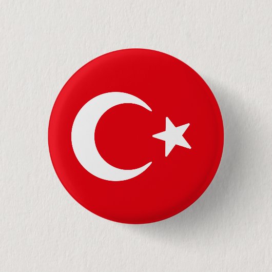 Flagge der Türkei Button (Vorderseite)