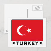 Flagge der Türkei Postkarte (Vorne/Hinten)