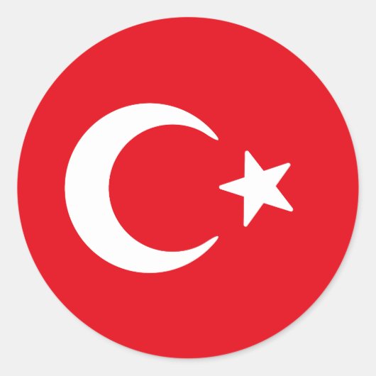 Flagge der Türkei Runder Aufkleber (Vorderseite)