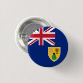 Flagge der Turks- und Caicosinseln Button (Vorne & Hinten)