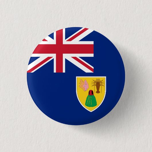 Flagge der Turks- und Caicosinseln Button (Vorderseite)