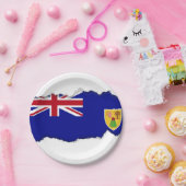 Flagge der Turks- und Caicosinseln Pappteller (Party)