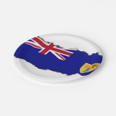 Flagge der Turks- und Caicosinseln Pappteller (Schrägansicht)