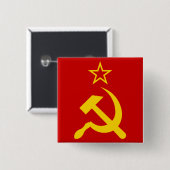 Flagge der UdSSR - Flagge der Sowjetunion Button (Vorne & Hinten)