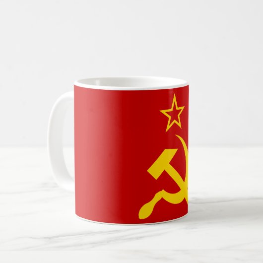 Flagge der UdSSR - sowjetische Gewerkschaft Kaffeetasse (Vorderseite Links)