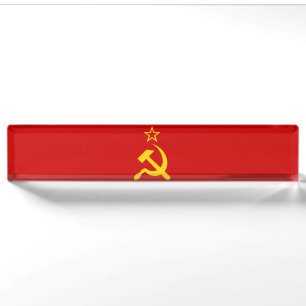 Flagge der UdSSR - sowjetische Gewerkschaft Namensplakette