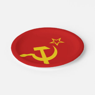 Flagge der UdSSR - sowjetische Gewerkschaft Pappteller