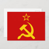 Flagge der UdSSR - sowjetische Gewerkschaft Postkarte (Vorne/Hinten)