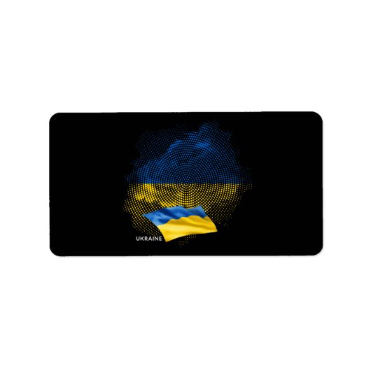Flagge der Ukraine Adressaufkleber (Vorne)