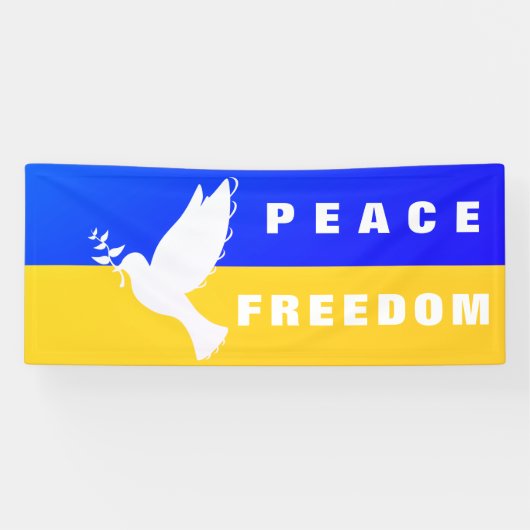 Flagge der Ukraine Banner Taube des Friedens - Fre (Horizontal)