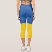 Flagge der Ukraine Capri Leggings (Rückseite)