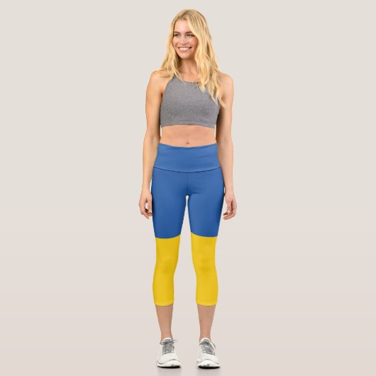 Flagge der Ukraine Capri Leggings (Vorderseite)