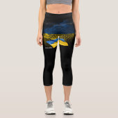 Flagge der Ukraine Capri Leggings (Vorderseite)