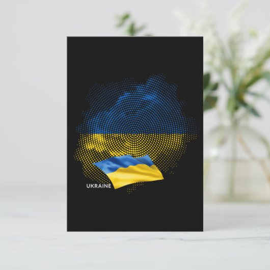 Flagge der Ukraine Dankeskarte (Stehend Vorderseite)