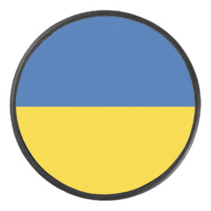Flagge der Ukraine Eishockey Puck