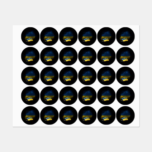 Flagge der Ukraine Etiketten (Blatt)