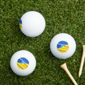 Flagge der Ukraine - Freiheit - Frieden - Solidari Golfball (Insitu Gras)