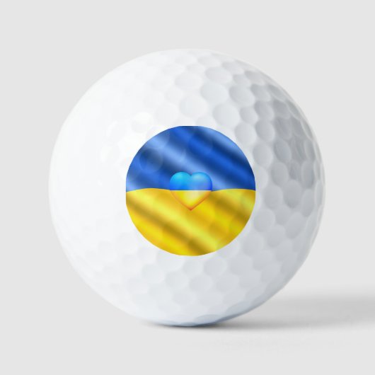 Flagge der Ukraine - Freiheit - Frieden - Solidari Golfball (Vorderseite)