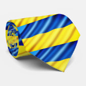 Flagge der Ukraine - Frieden - Freiheit - Solidari Krawatte (Gerollt)