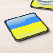 Flagge der Ukraine Getränkeuntersetzer (Linke Seite)