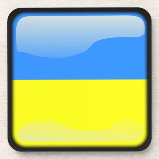 Flagge der Ukraine Getränkeuntersetzer (Vorderseite)