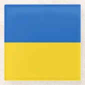 Flagge der Ukraine Glasuntersetzer (Vorderseite)