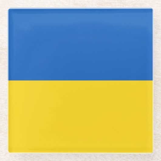 Flagge der Ukraine Glasuntersetzer (Vorderseite)