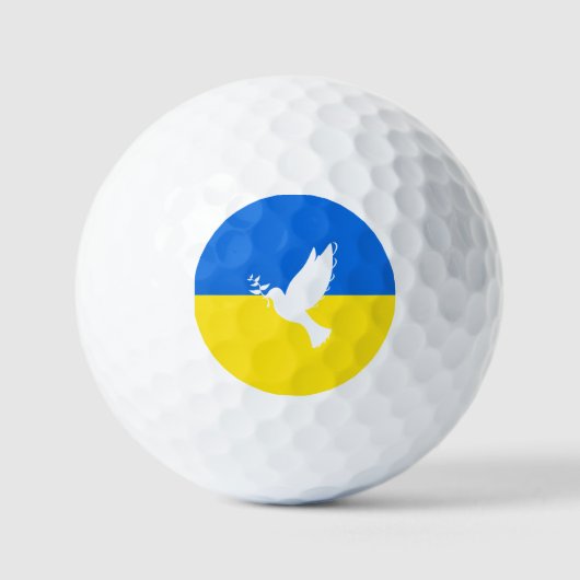 Flagge der Ukraine Golf Balls Taube des Friedens - Golfball (Vorderseite)