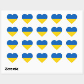 Flagge der Ukraine Herzsticker Herz-Aufkleber (Blatt)
