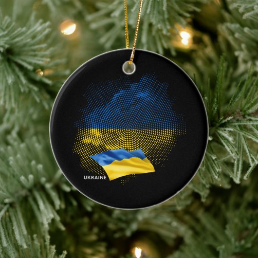 Flagge der Ukraine Keramik Ornament (Baum)