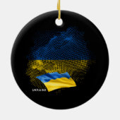 Flagge der Ukraine Keramik Ornament (Hinten)