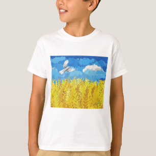 Flagge der Ukraine Landschaft T-Shirt