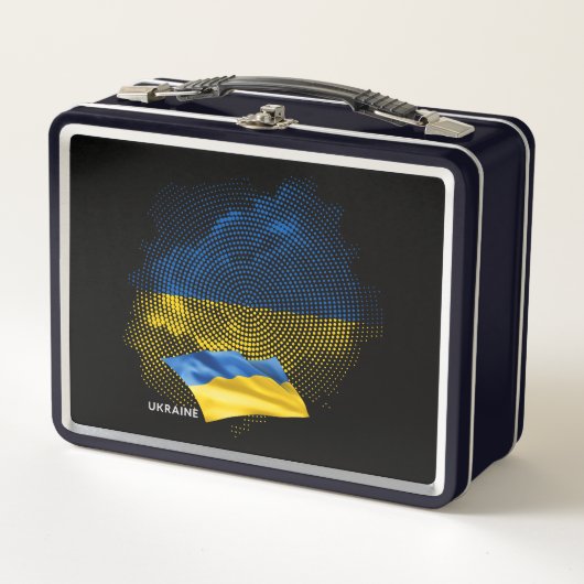 Flagge der Ukraine Metall Brotdose (Vorderseite)