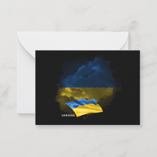 Flagge der Ukraine Mitteilungskarte (Vorderseite)