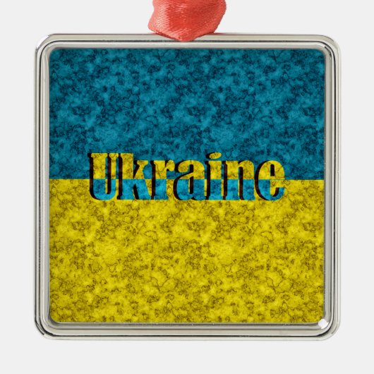 Flagge der Ukraine Ornament Aus Metall (Vorne)