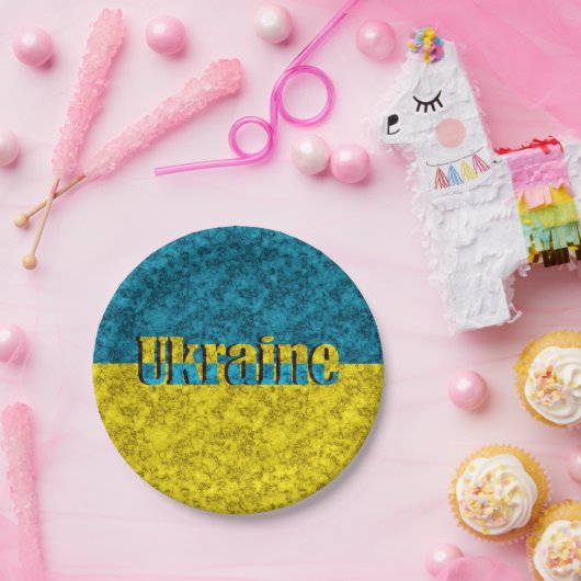 Flagge der Ukraine Pappteller (Party)