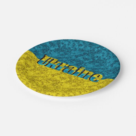 Flagge der Ukraine Pappteller (Schrägansicht)