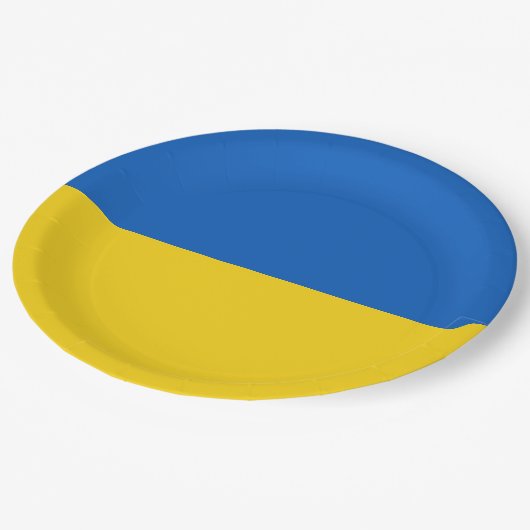 Flagge der Ukraine Pappteller (Schrägansicht)