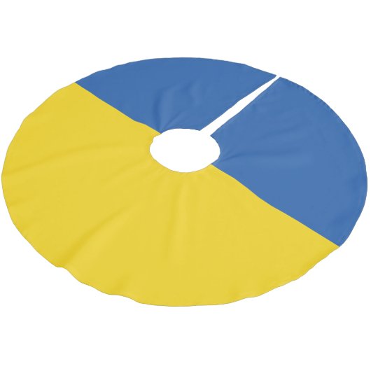Flagge der Ukraine Polyester Weihnachtsbaumdecke (Schrägansicht)